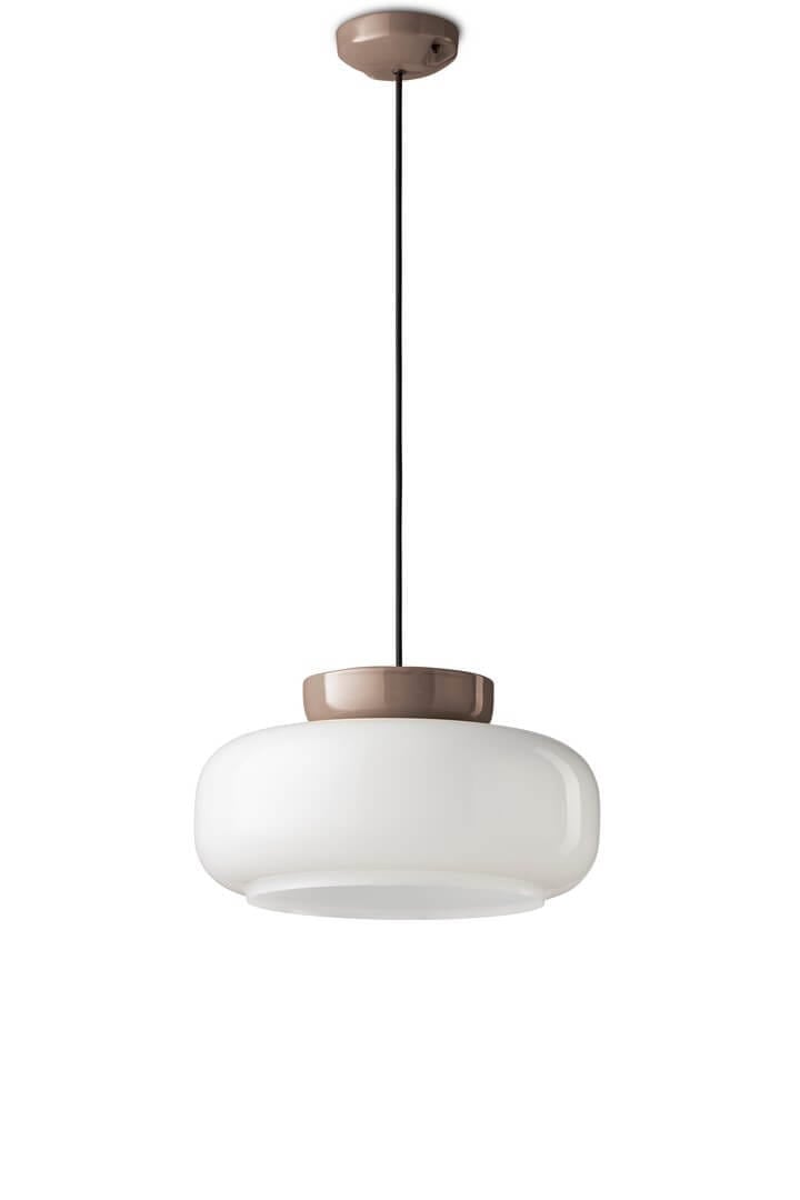 Lampa wisząca szklana ceramiczna Ferroluce C2743 Moka+Bianco Latte Maracana Deco