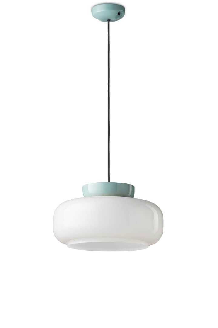 Lampa wisząca szklana ceramiczna Ferroluce C2743 Azzurro+Bianco Latte Maracana Deco
