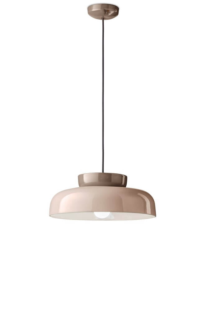 Lampa ceramiczna wisząca Ferroluce C2745 Moka+Grigio Sabbia Maracana Deco