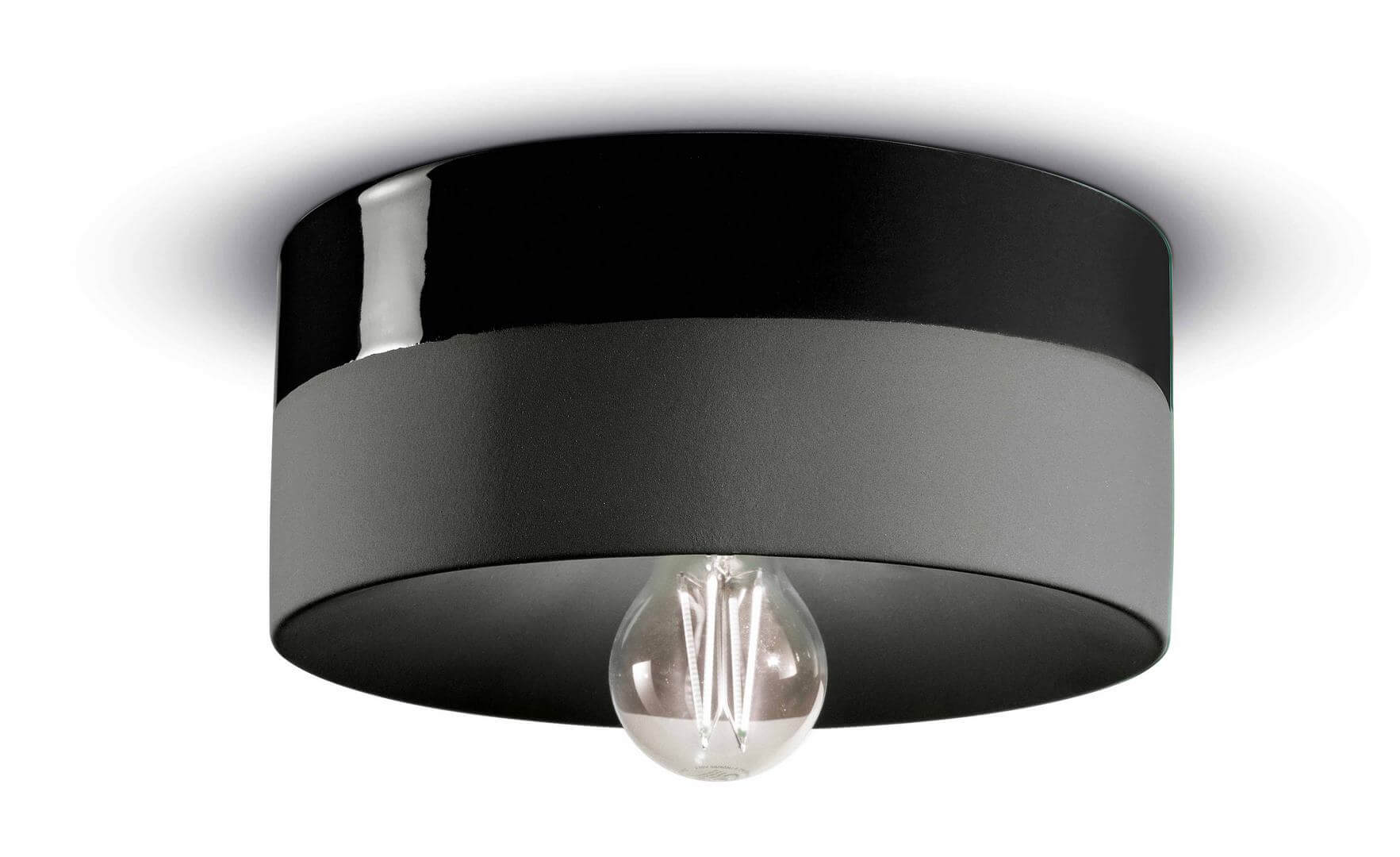 Plafon z ceramiki Ferroluce C1793 Nero Carbone PI Deco