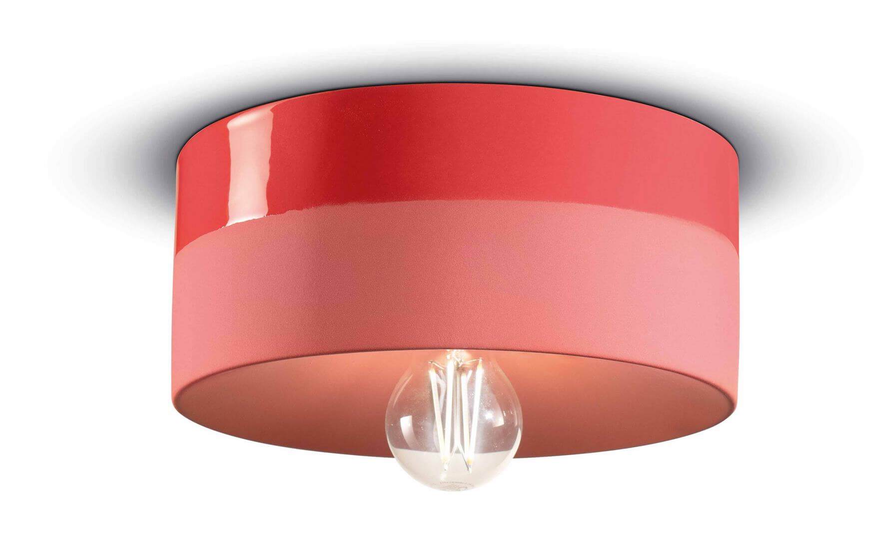 Plafon z ceramiki Ferroluce C1793 Rosso Corallo PI Deco