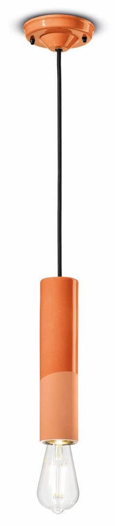Lampa wisząca ceramiczna mat i blask Ferroluce C2500 Arancio Pesca PI Deco