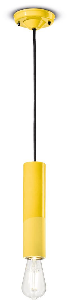 Lampa wisząca ceramiczna mat i blask Ferroluce C2500 Giallo Limone PI Deco