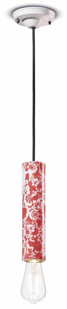 Lampa wisząca ceramiczna mat i blask Ferroluce C2500 Ming Rosso PI Deco