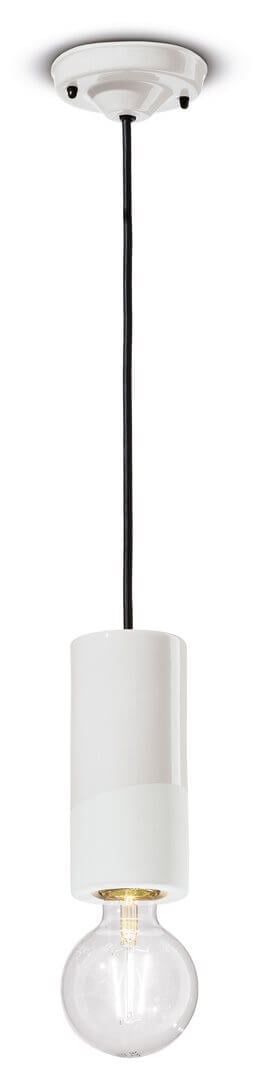 Lampa z ceramiki mat i blask wisząca Ferroluce C2501 Bianco Grezzo PI Deco