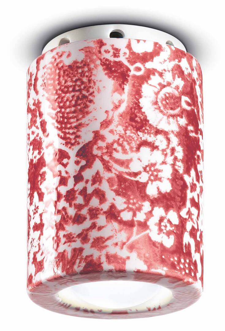 Lampa sufitowa ceramiczna punktowa Ferroluce C985 Ming Rosso PI Deco