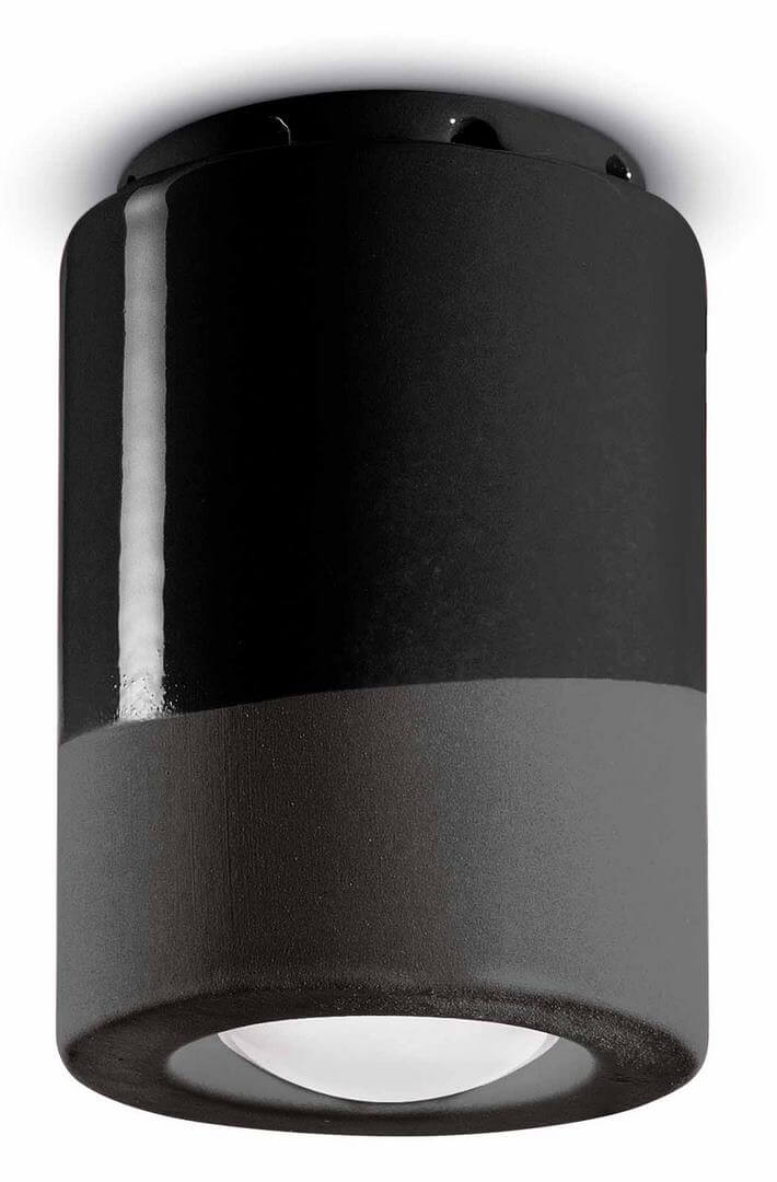 Lampa sufitowa ceramiczna punktowa Ferroluce C985 Nero Carbone PI Deco