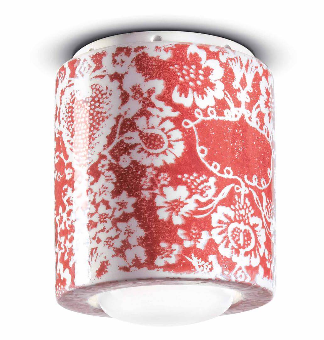 Lampa ceramiczna sufitowa punktowa Ferroluce C986 Ming Rosso PI Deco