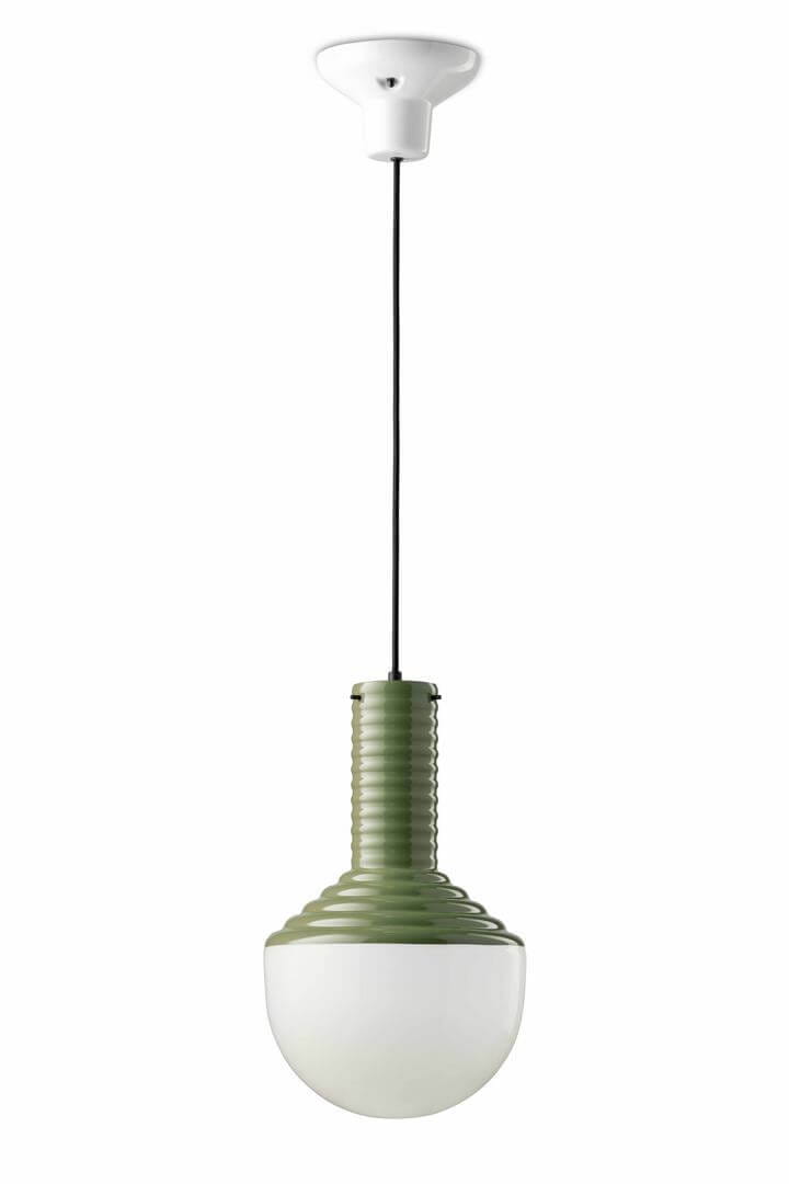 Lampa wisząca z kulistym kloszem Ferroluce C2730 Verde Salvia Selaron Deco