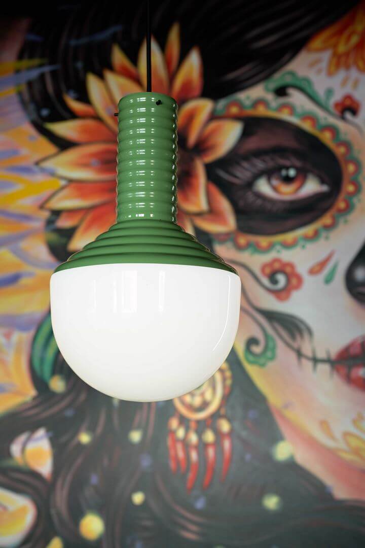 Lampa wisząca z kulistym kloszem Ferroluce C2730 Verde Salvia Selaron Deco