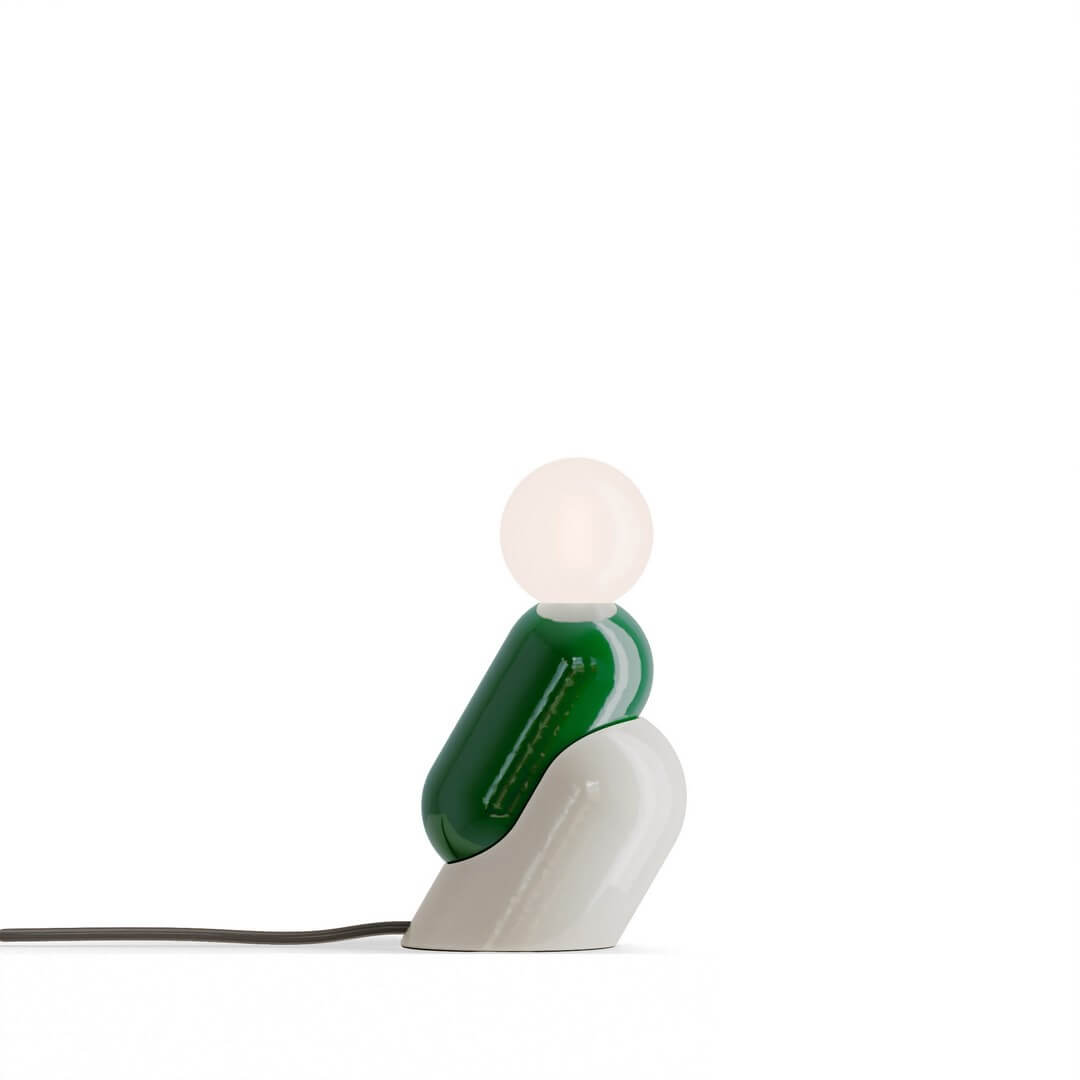Lampa designerska stołowa Ferroluce C2820 Verde Bali + Crema Tata Deco