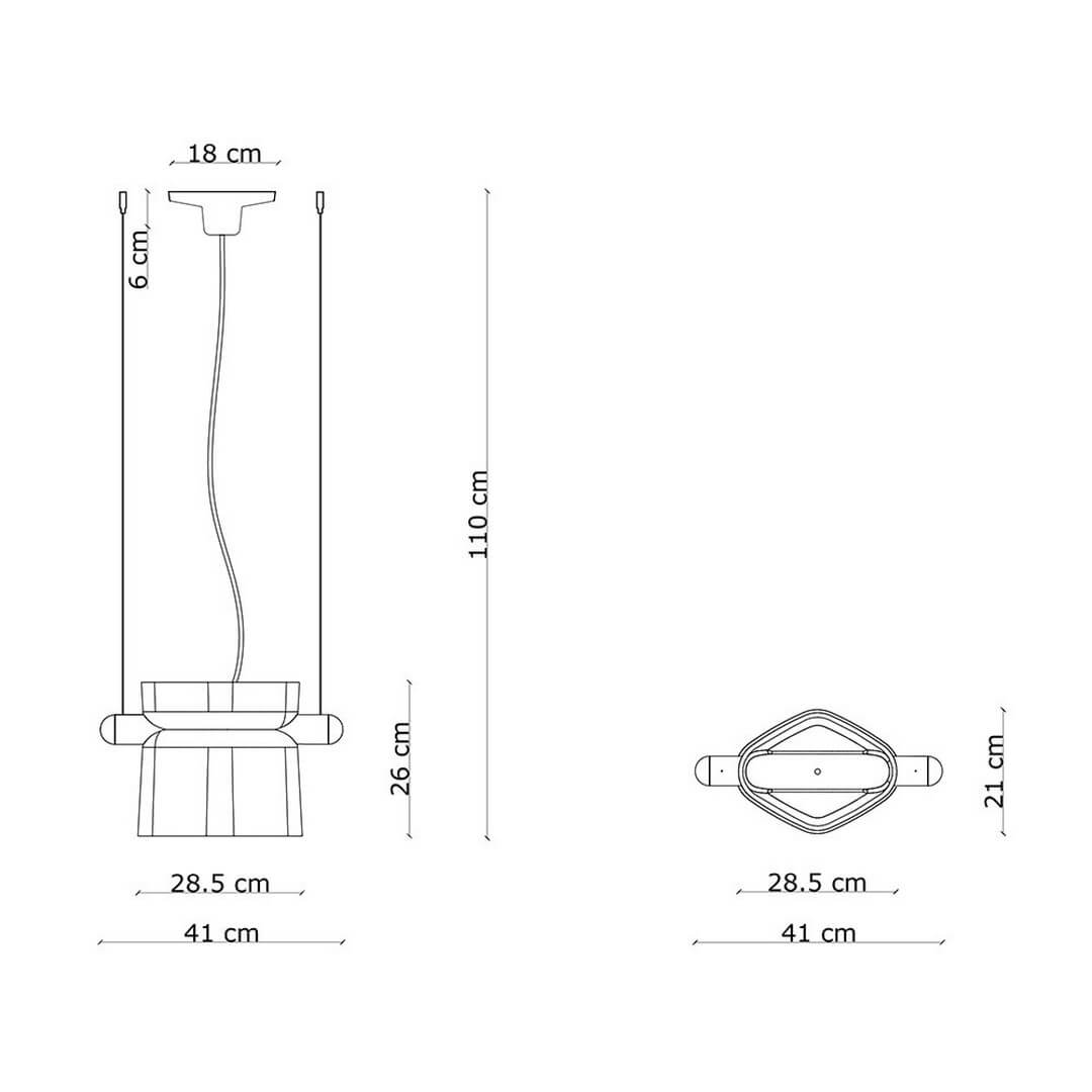 Lampa wisząca z ceramiki Ferroluce C2791 Arancio Volpe + Moka Yakitori Deco