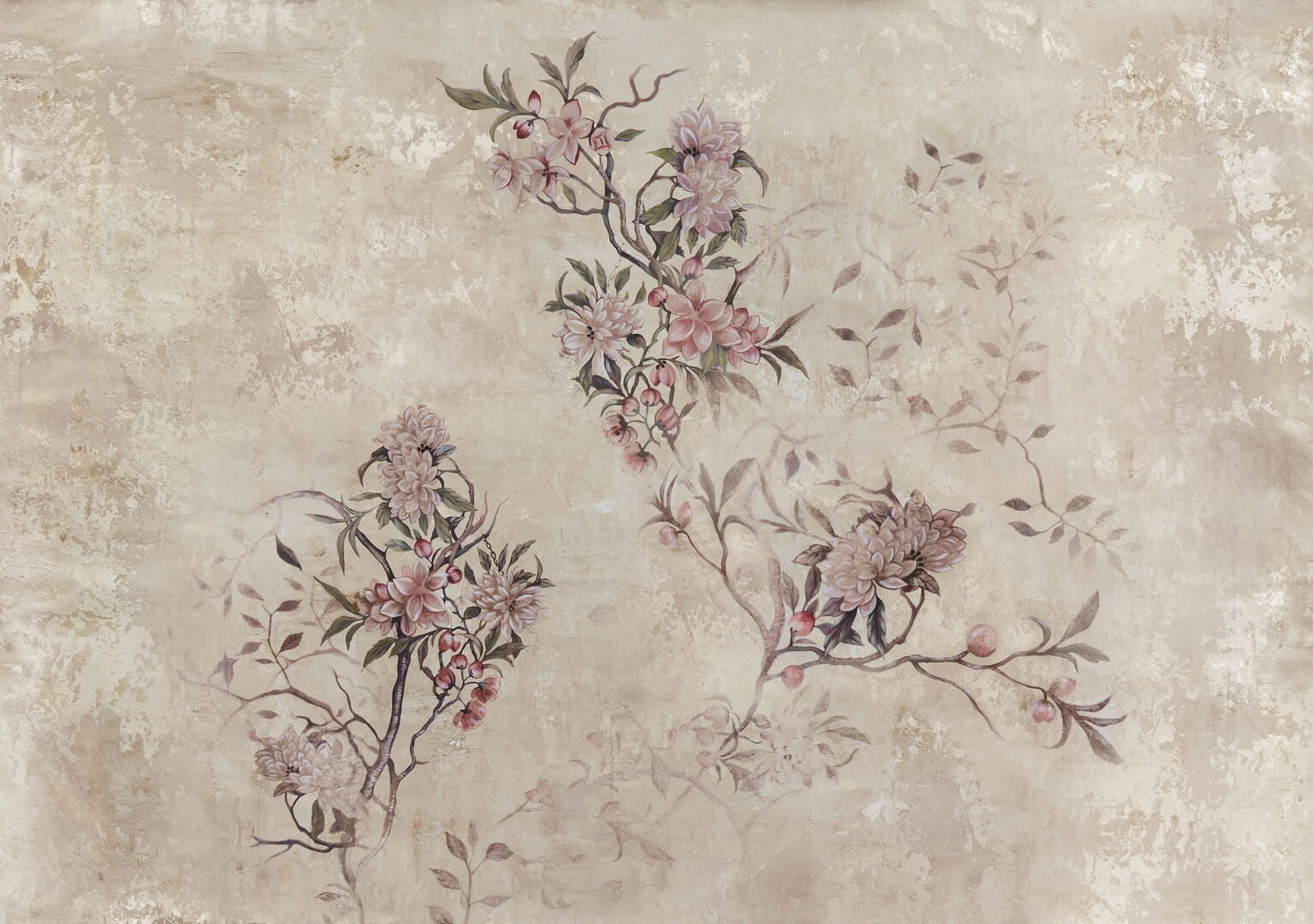 Fototapeta z kwiatami w stylu vintage Wall&Deco WET_DA2501 Dalida WET SYSTEM 2025