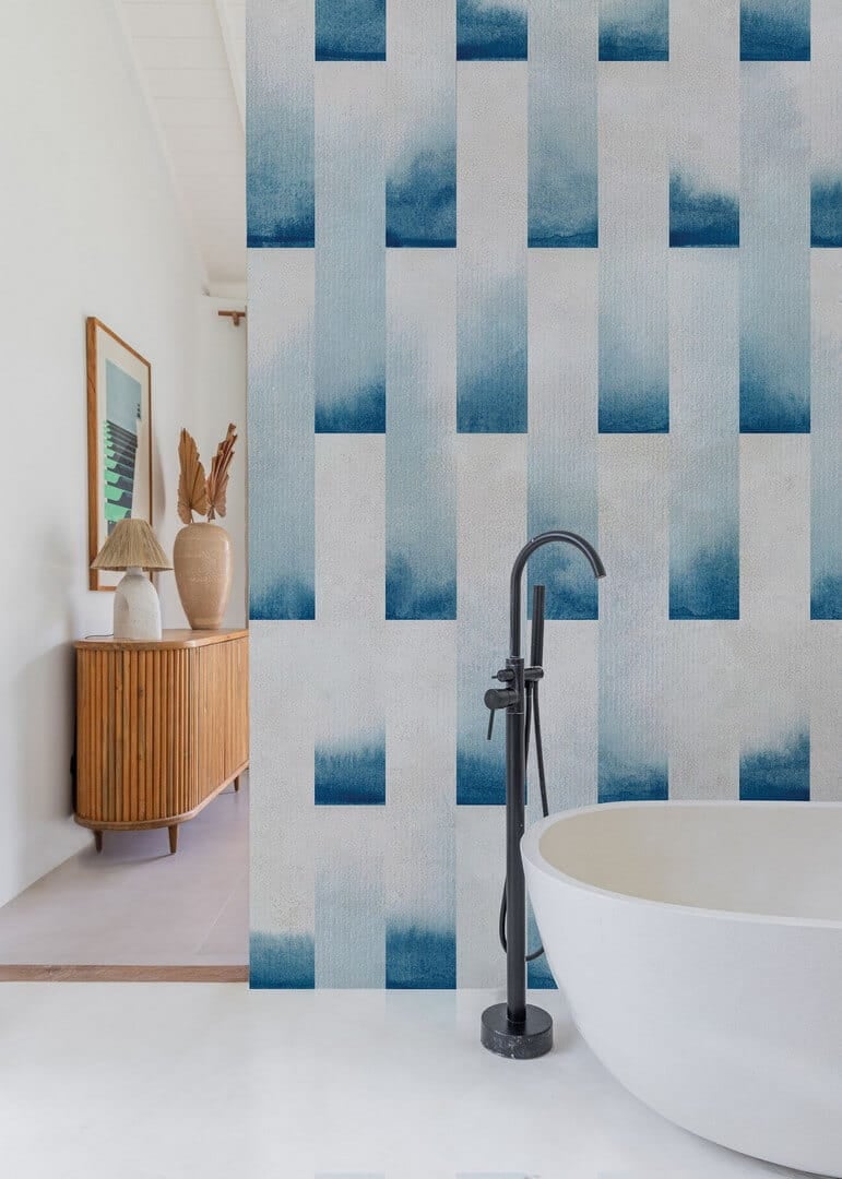 Fototapeta z geometrycznym motywem fal Wall&Deco WET_OD2501 Onde WET SYSTEM 2025