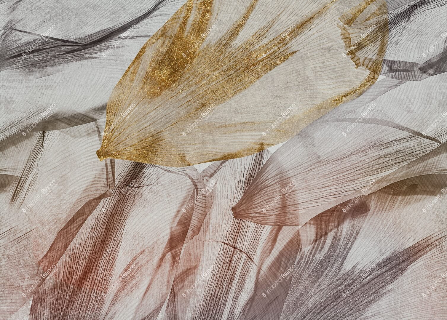 Fototapeta artystyczne liście Inkiostro Bianco CROCUS INKNAPC2501 Flamenco