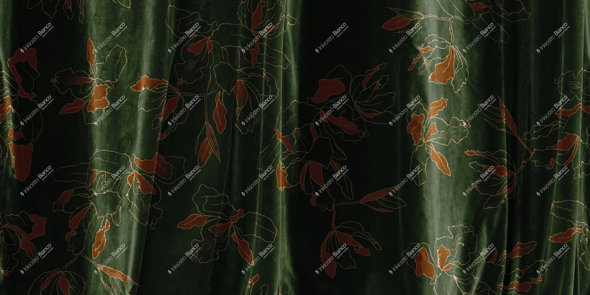 Fototapeta inspirowana tkaniną z motywem kwiatów Inkiostro Bianco VELVET INKLOBT2501 Flamenco
