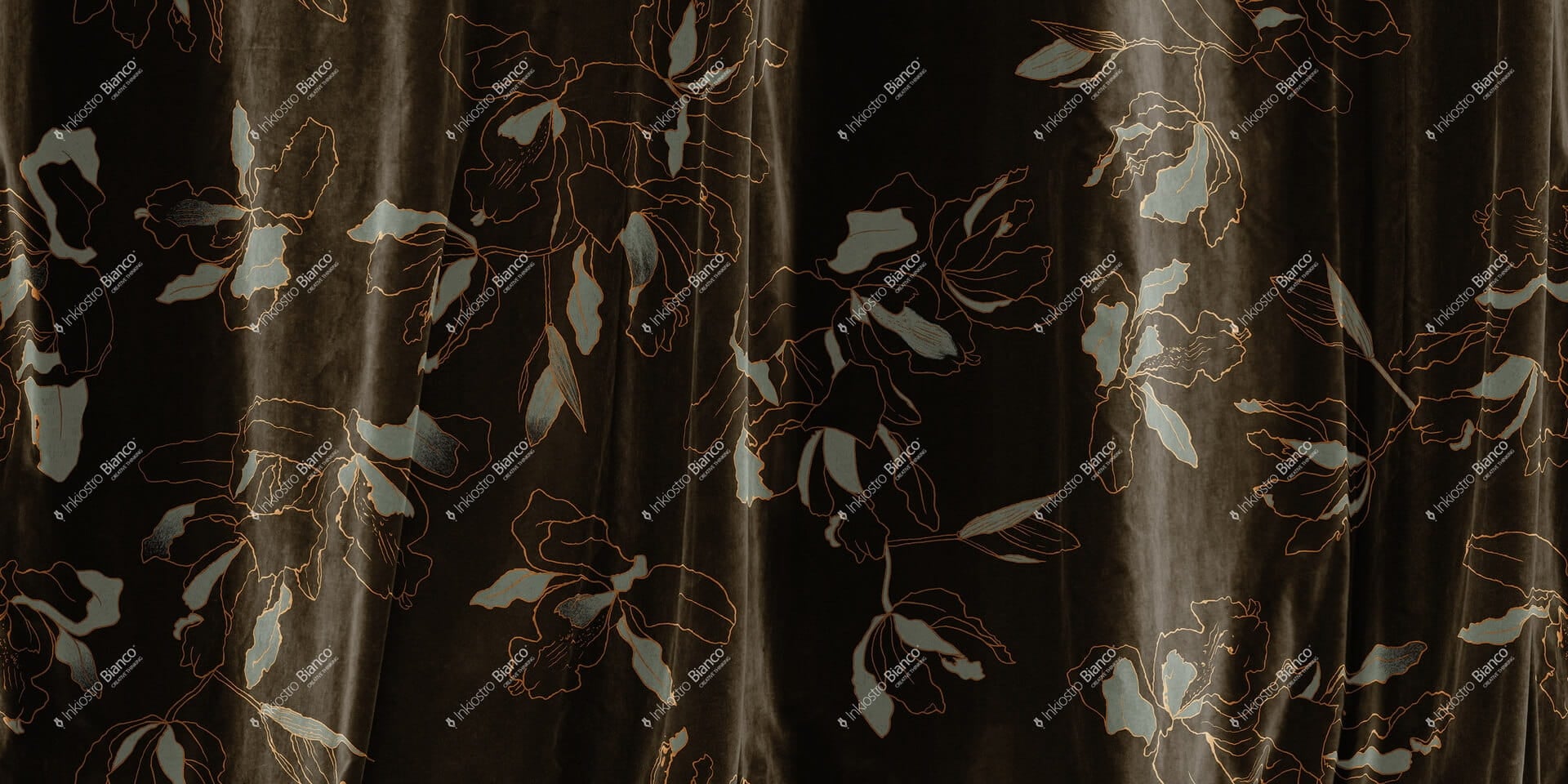 Fototapeta inspirowana tkaniną z motywem kwiatów Inkiostro Bianco VELVET INKLOBT2503 Flamenco