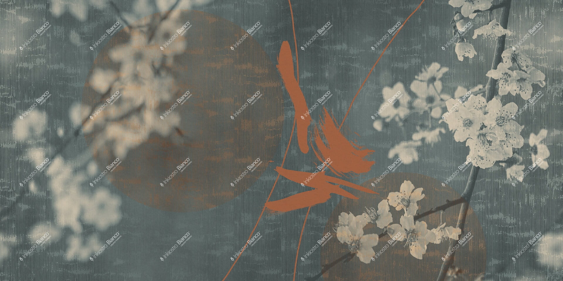 Fototapeta z motywem kwiatów wiśni Inkiostro Bianco YUKATA INKLACA2501 Flamenco