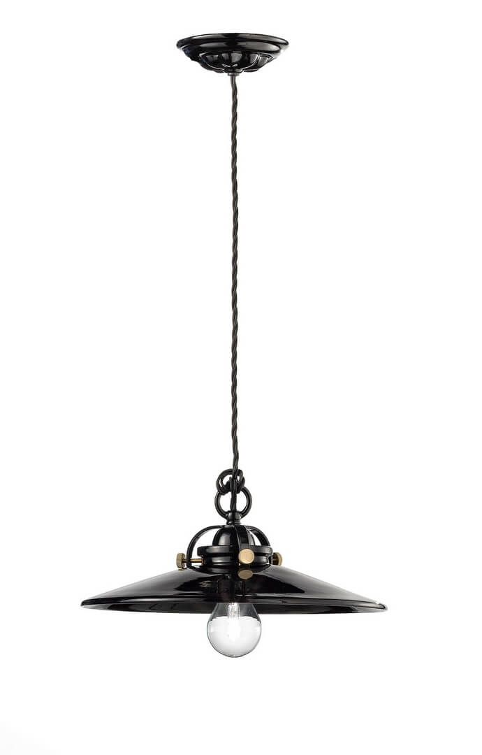 Lampa wisząca Ferroluce C099 Smalto Nero B&W Retro