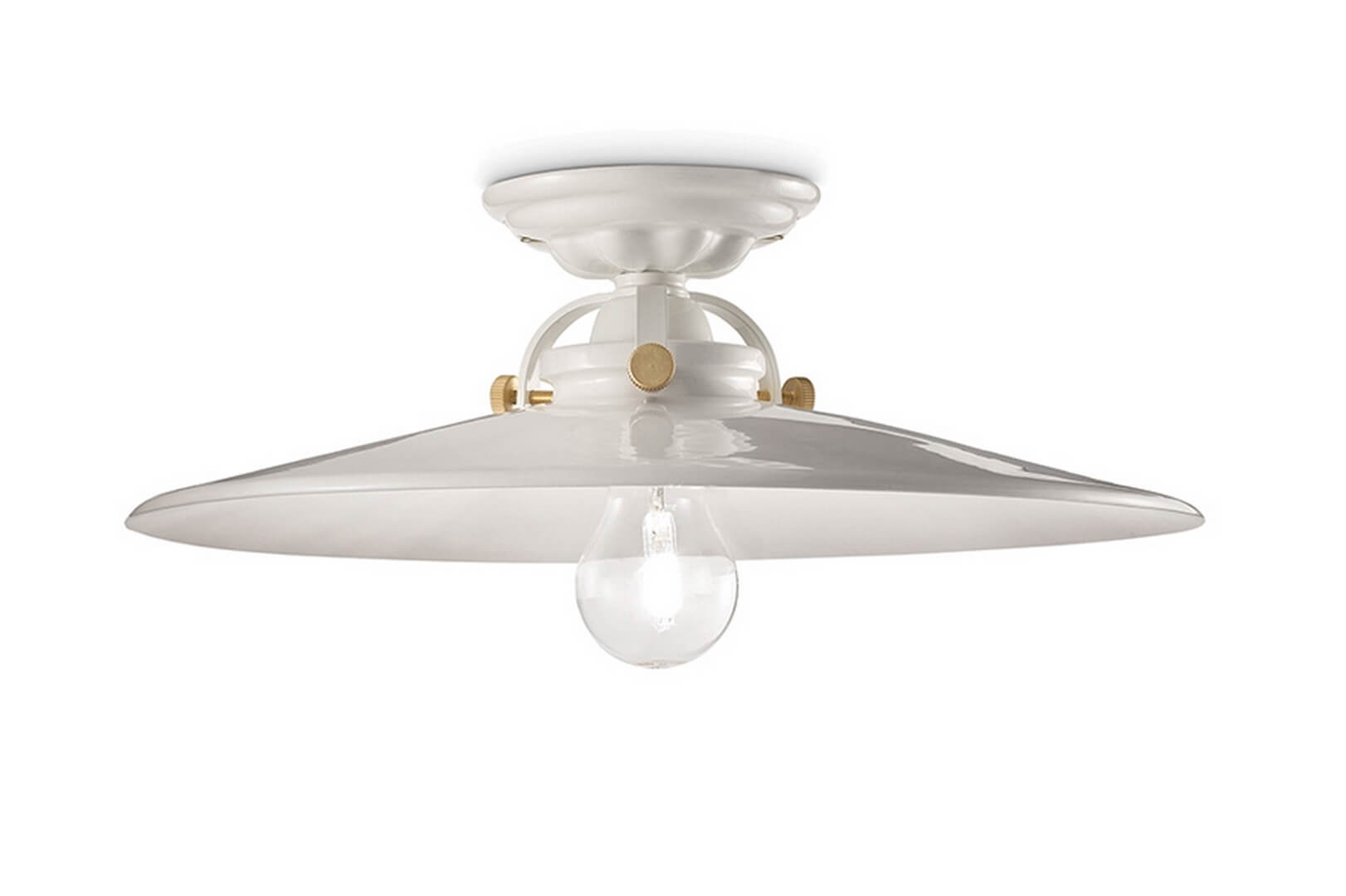 Lampa sufitowa Ferroluce C105 Smalto Bianco B&W Retro