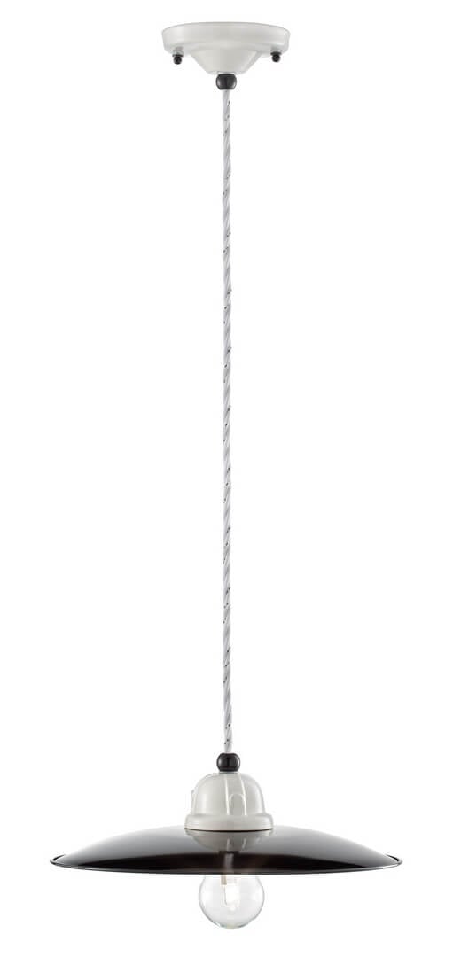 Lampa wisząca ceramiczna Ferroluce C1610 B&W Retro