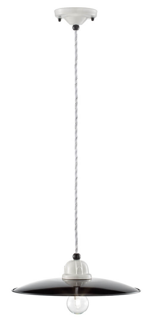 Lampa wisząca z ceramiki Ferroluce C1611 B&W Retro