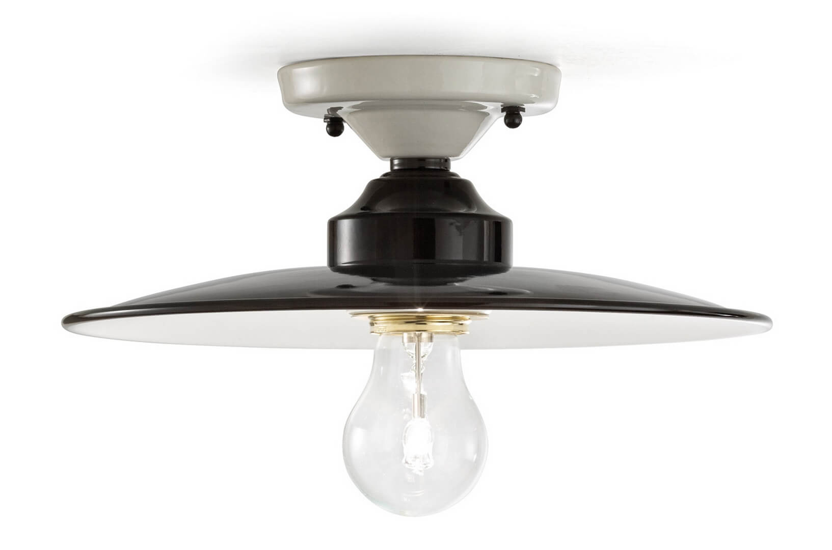 Lampa sufitowa ceramiczna Ferroluce C1613 B&W Retro
