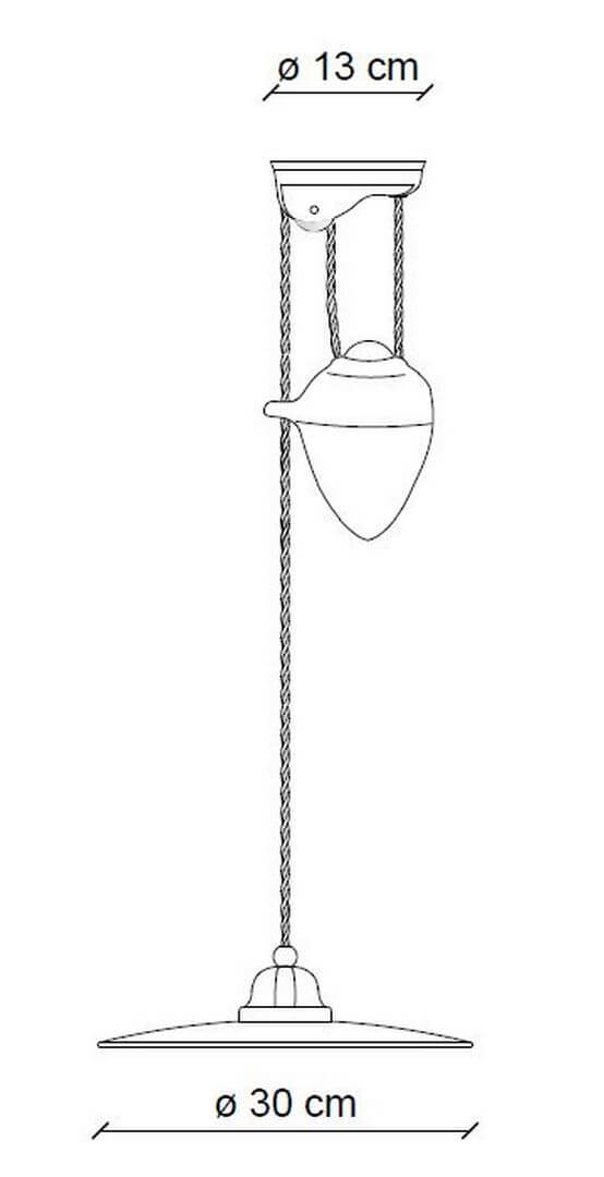 Lampa czarno-biała wisząca Ferroluce C1616 B&W Retro