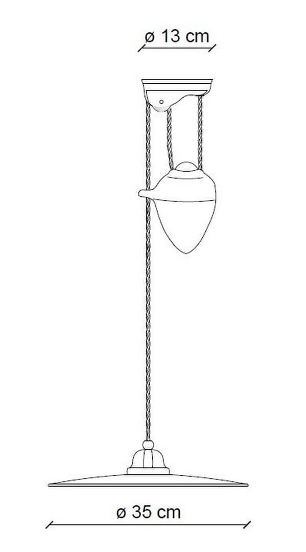 Lampa wisząca ceramiczna Ferroluce C1617 B&W Retro