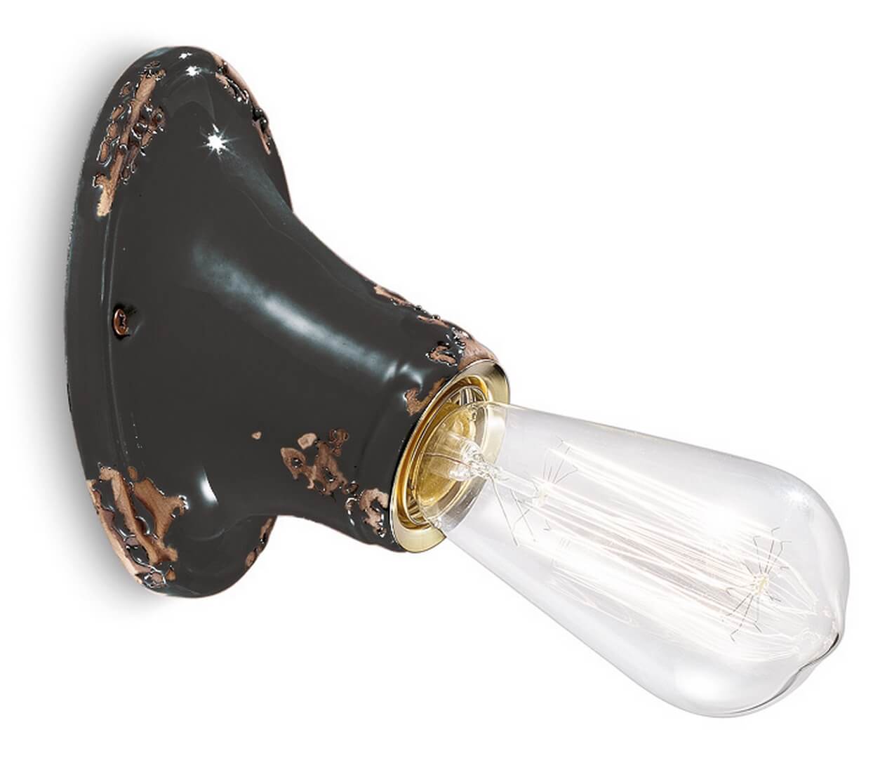 Lampa ścienna / kinkiet Ferroluce C115 Vintage Nero Vintage Retro