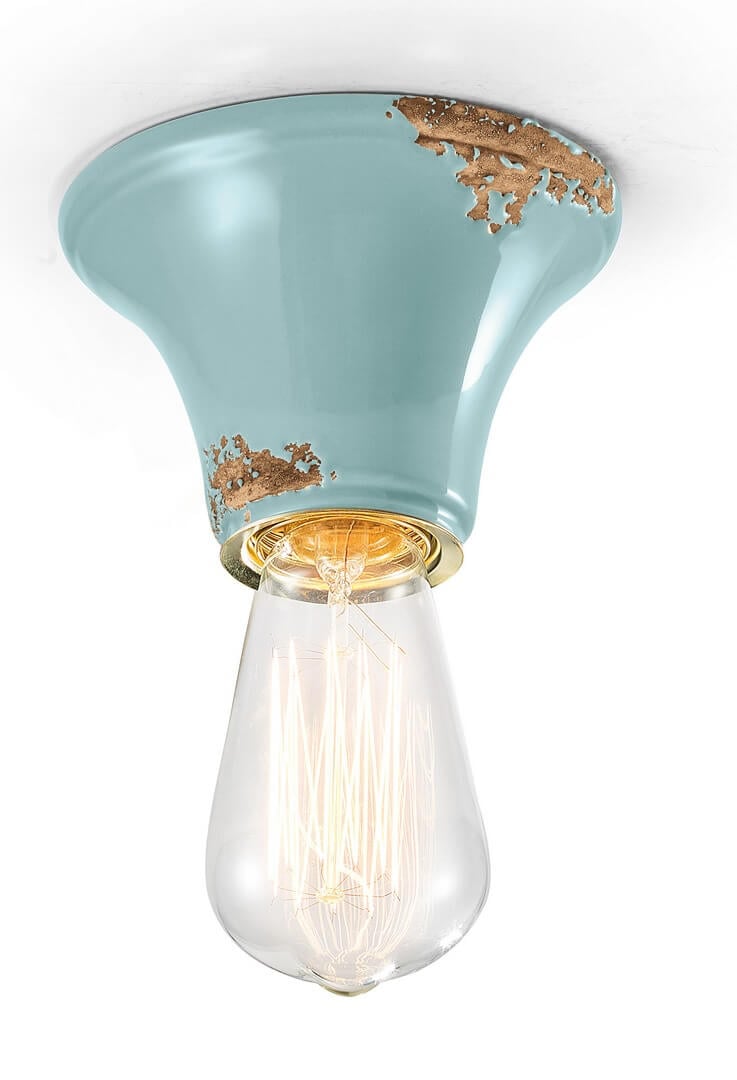 Lampa sufitowa Ferroluce C132 Vintage Azzurro Vintage Retro