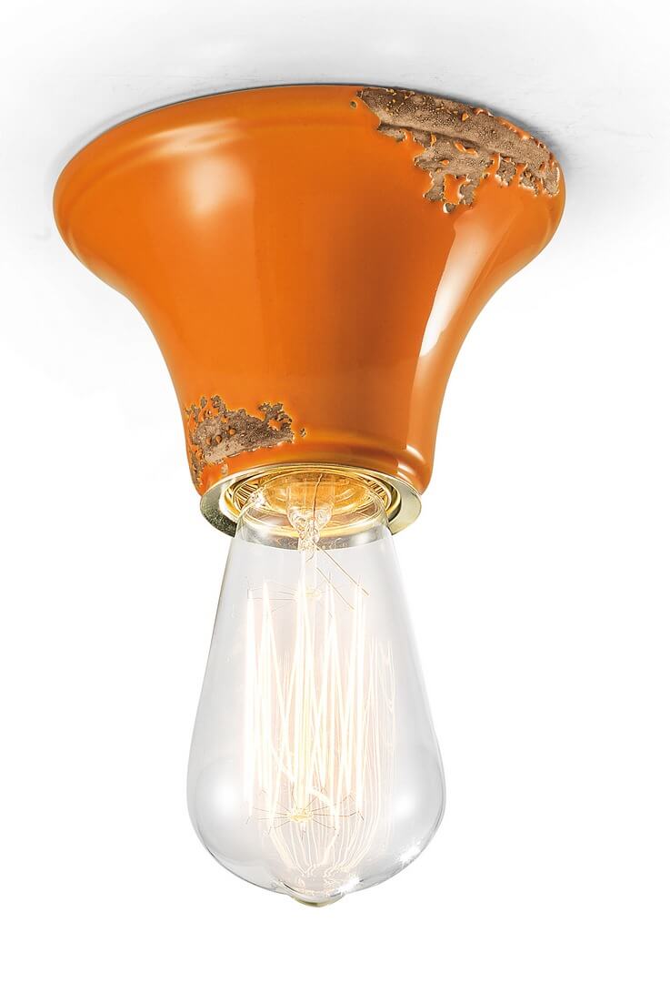 Lampa sufitowa Ferroluce C132 Vintage Arancio Vintage Retro