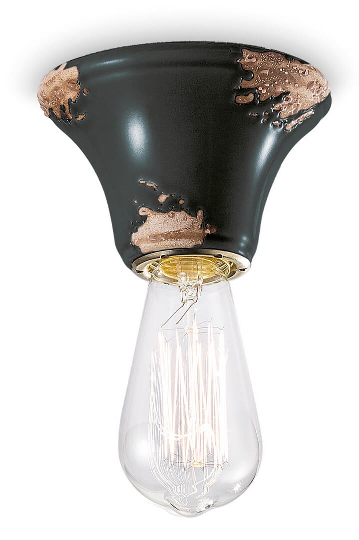 Plafon / Lampa sufitowa Ferroluce C133 Vintage Nero Vintage Retro
