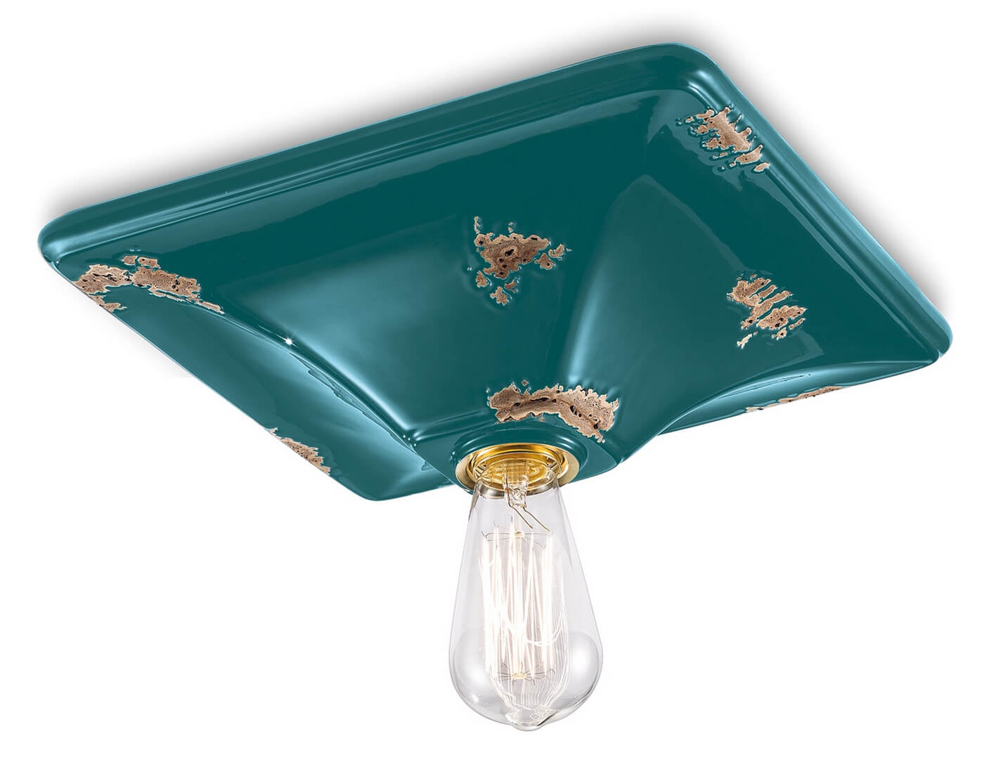Plafon / lampa sufitowa Ferroluce C136 Vintage Verde Vintage Retro