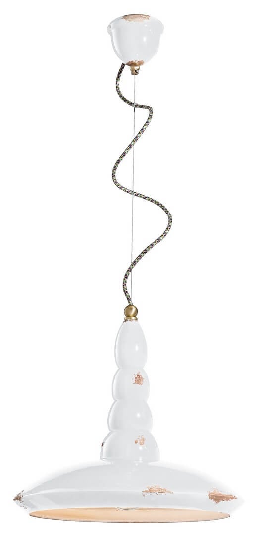 Lampa wisząca Ferroluce C1410 Vintage Bianco Vintage Retro