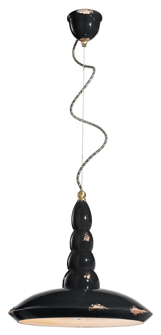 Lampa wisząca Ferroluce C1410 Vintage Nero Vintage Retro