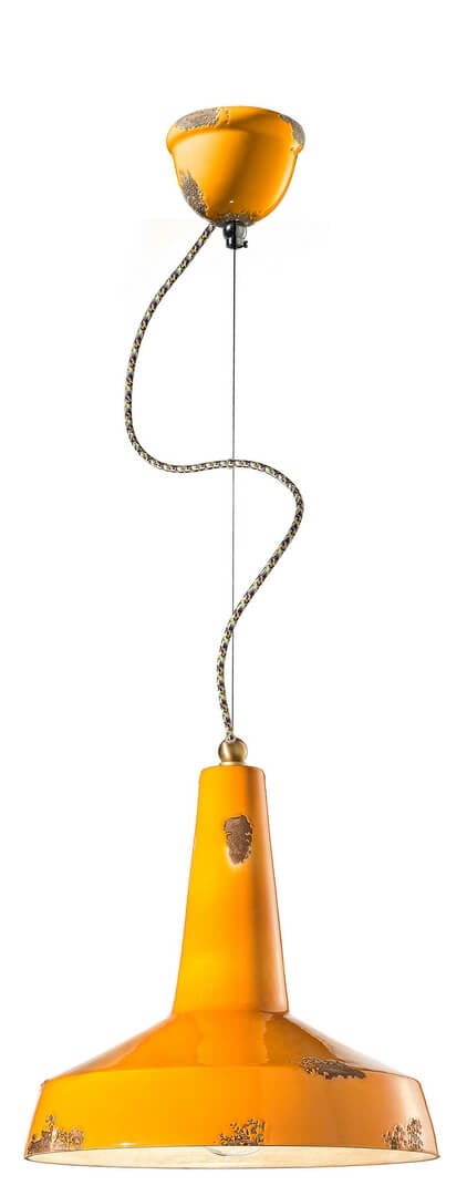 Lampa wisząca Ferroluce C1417 Vintage Giallo Vintage Retro