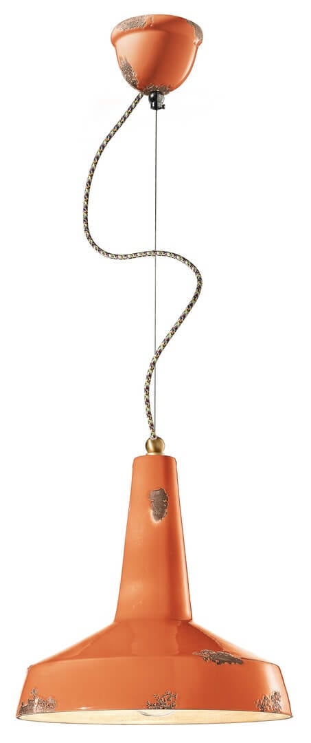 Lampa wisząca Ferroluce C1417 Vintage Arancio Vintage Retro