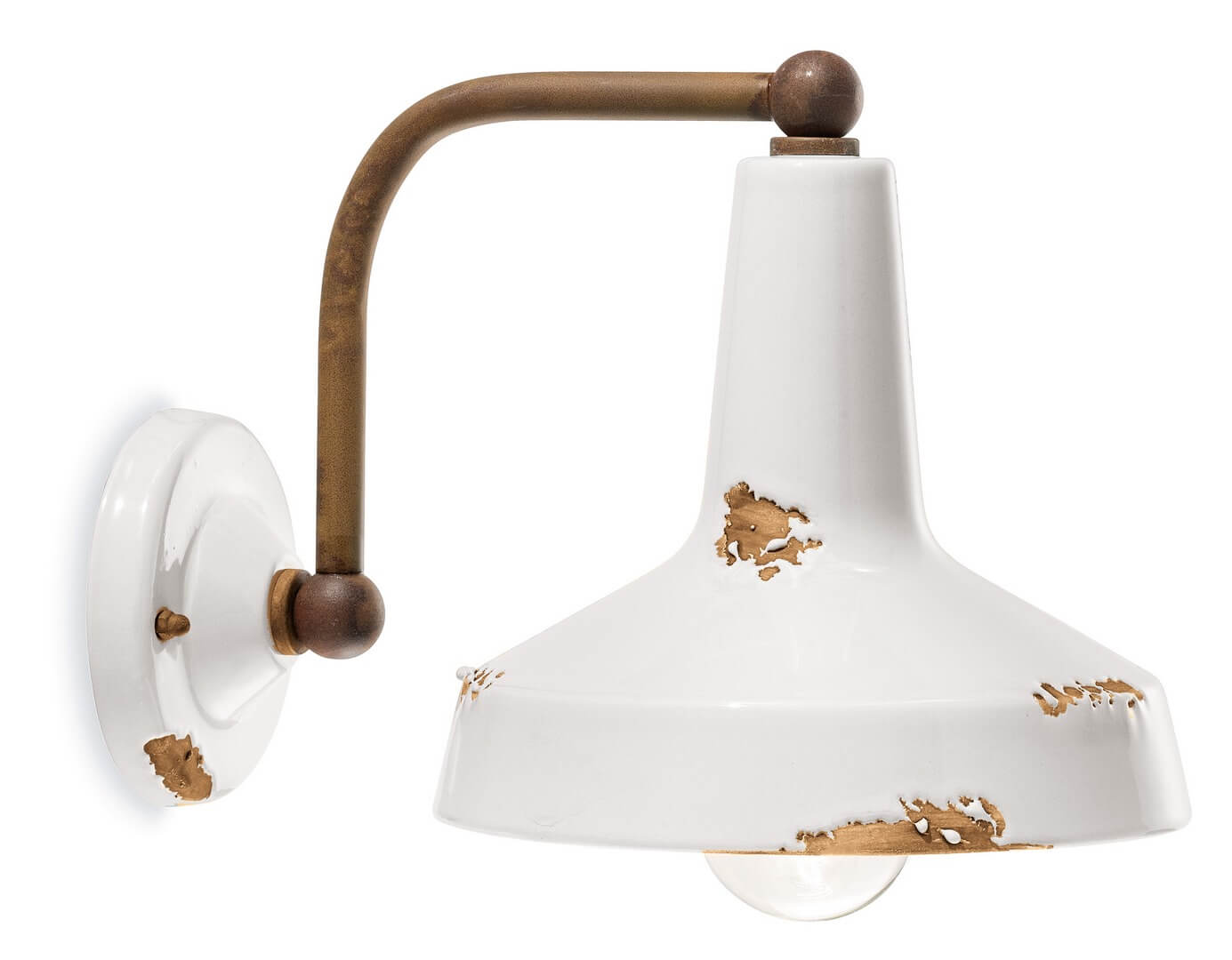 Kinkiet Ferroluce C1420 Vintage Bianco Vintage Retro