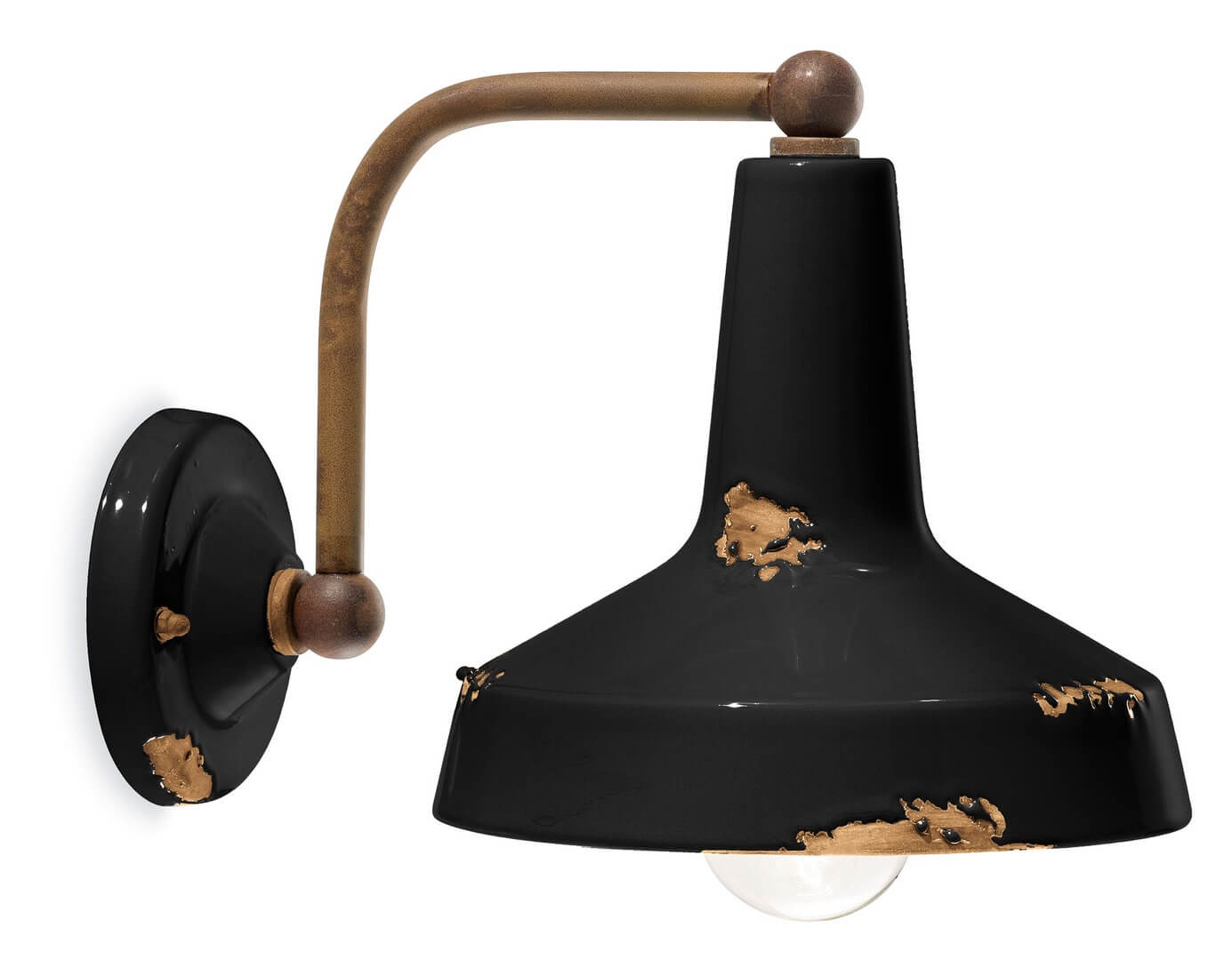 Kinkiet Ferroluce C1420 Vintage Nero Vintage Retro