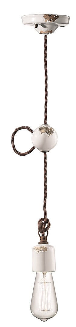 Lampa wisząca Ferroluce C660-1 Vintage Bianco Vintage Retro