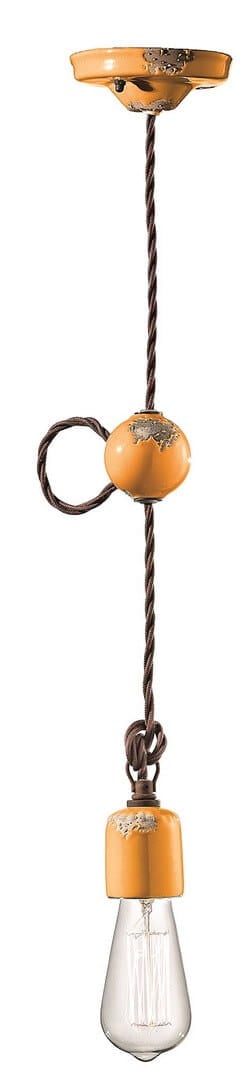 Lampa wisząca Ferroluce C660-1 Vintage Giallo Vintage Retro