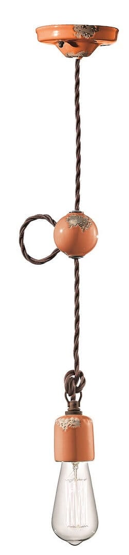 Lampa wisząca Ferroluce C660-1 Vintage Arancio Vintage Retro