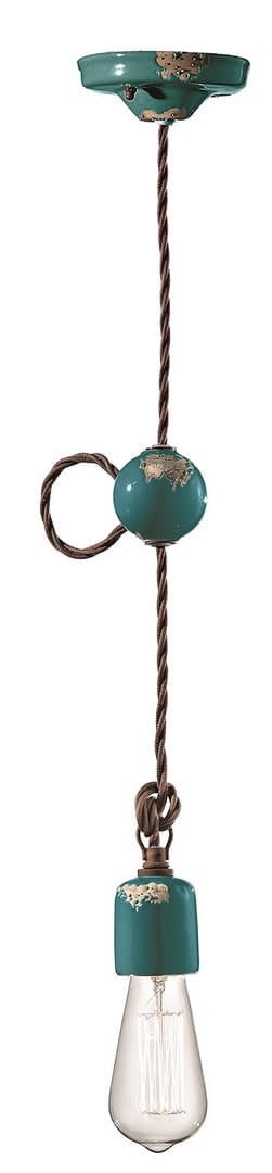 Lampa wisząca Ferroluce C660-1 Vintage Verde Vintage Retro