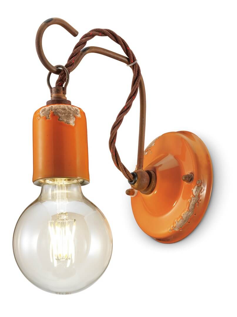 Kinkiet ceramiczny Ferroluce C665 Vintage Arancio Vintage Retro