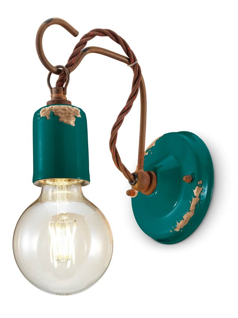 Kinkiet ceramiczny Ferroluce C665 Vintage Verde Vintage Retro