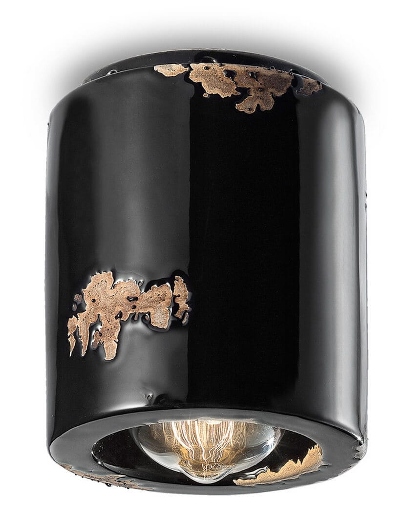 Lampa punktowa sufitowa Ferroluce C986 Vintage Nero Vintage Retro