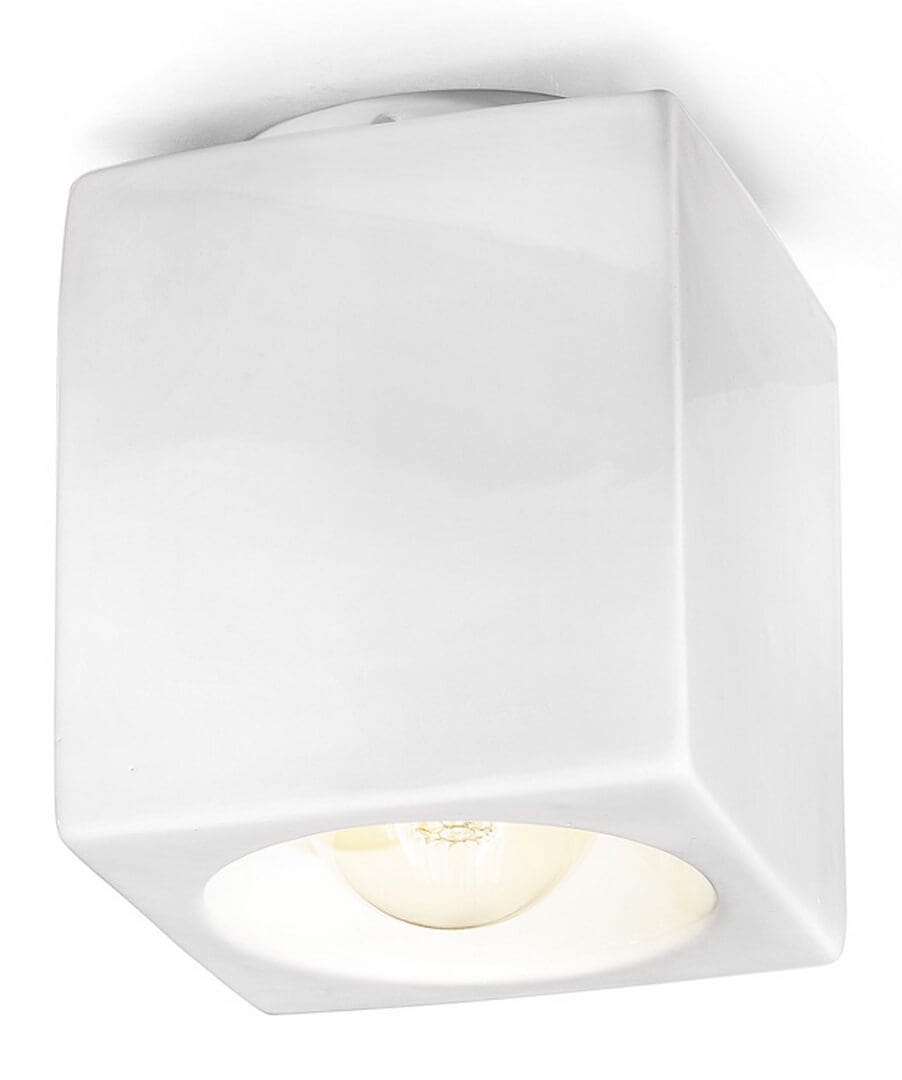 Lampa sufitowa Ferroluce C987 Smalto Bianco Vintage Retro