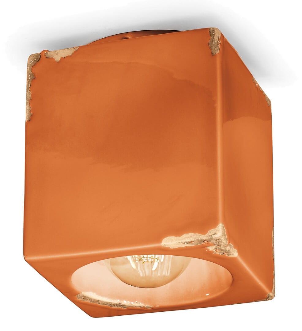 Lampa sufitowa Ferroluce C987 Vintage Arancio Vintage Retro