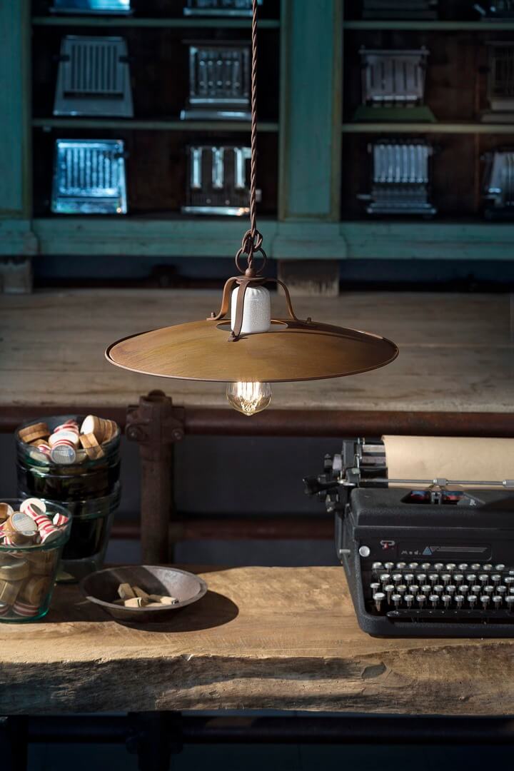 Lampa wisząca loftowa Ferroluce C1433 Craquelé Grunge Retro